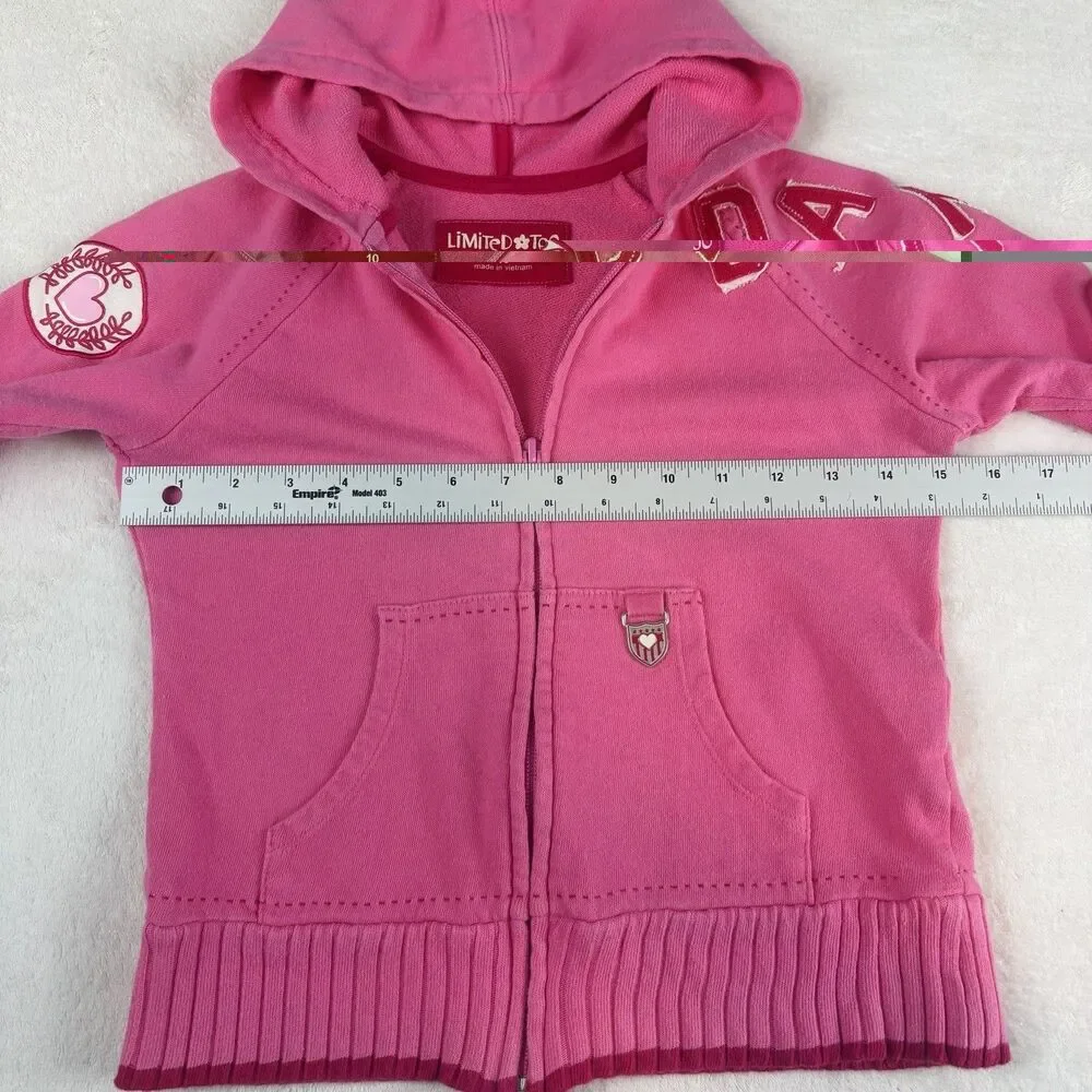 Vintage Y2K Limited Too Full Zip Hoodie Girls 10 Pink DANCE Balletcore Barbie
